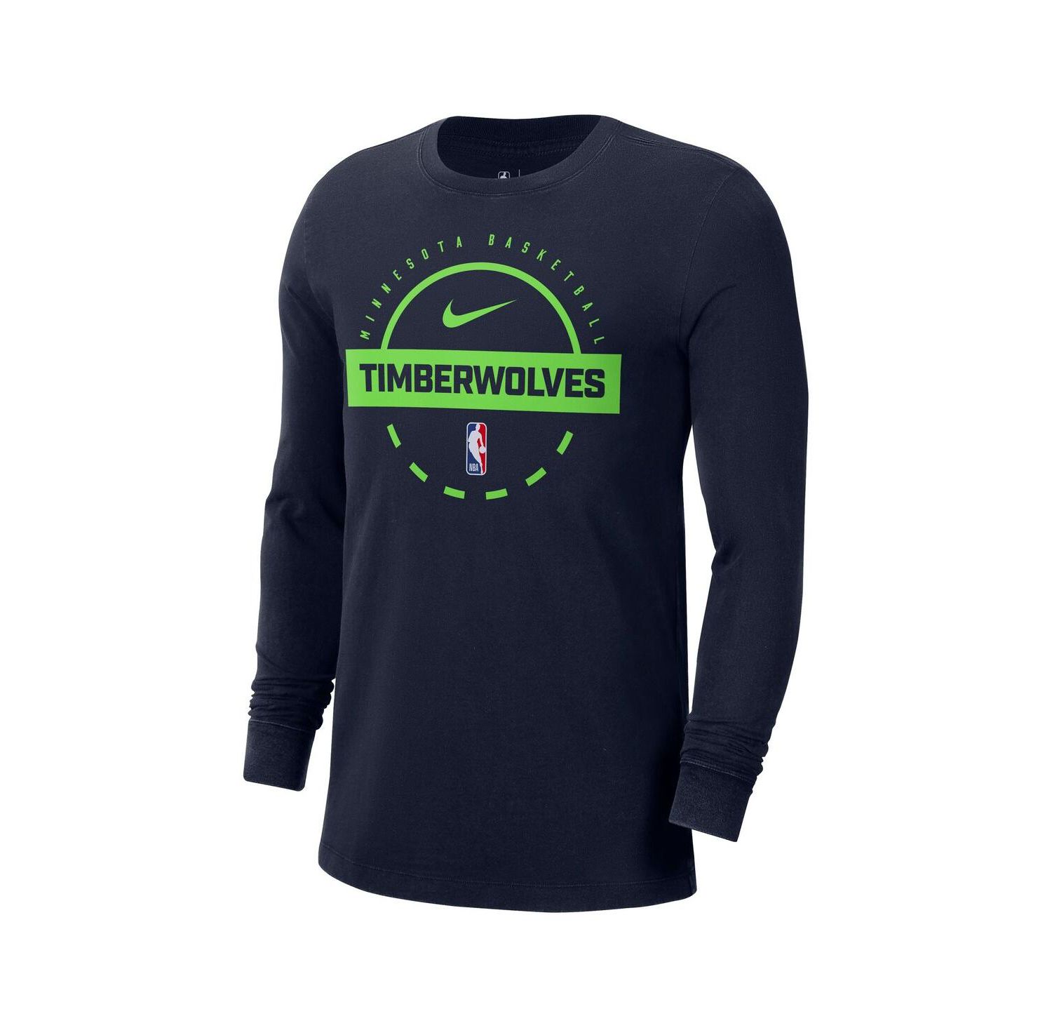 Men's Navy Minnesota Timberwolves Authentic Long Sleeve Practice T-Shirt