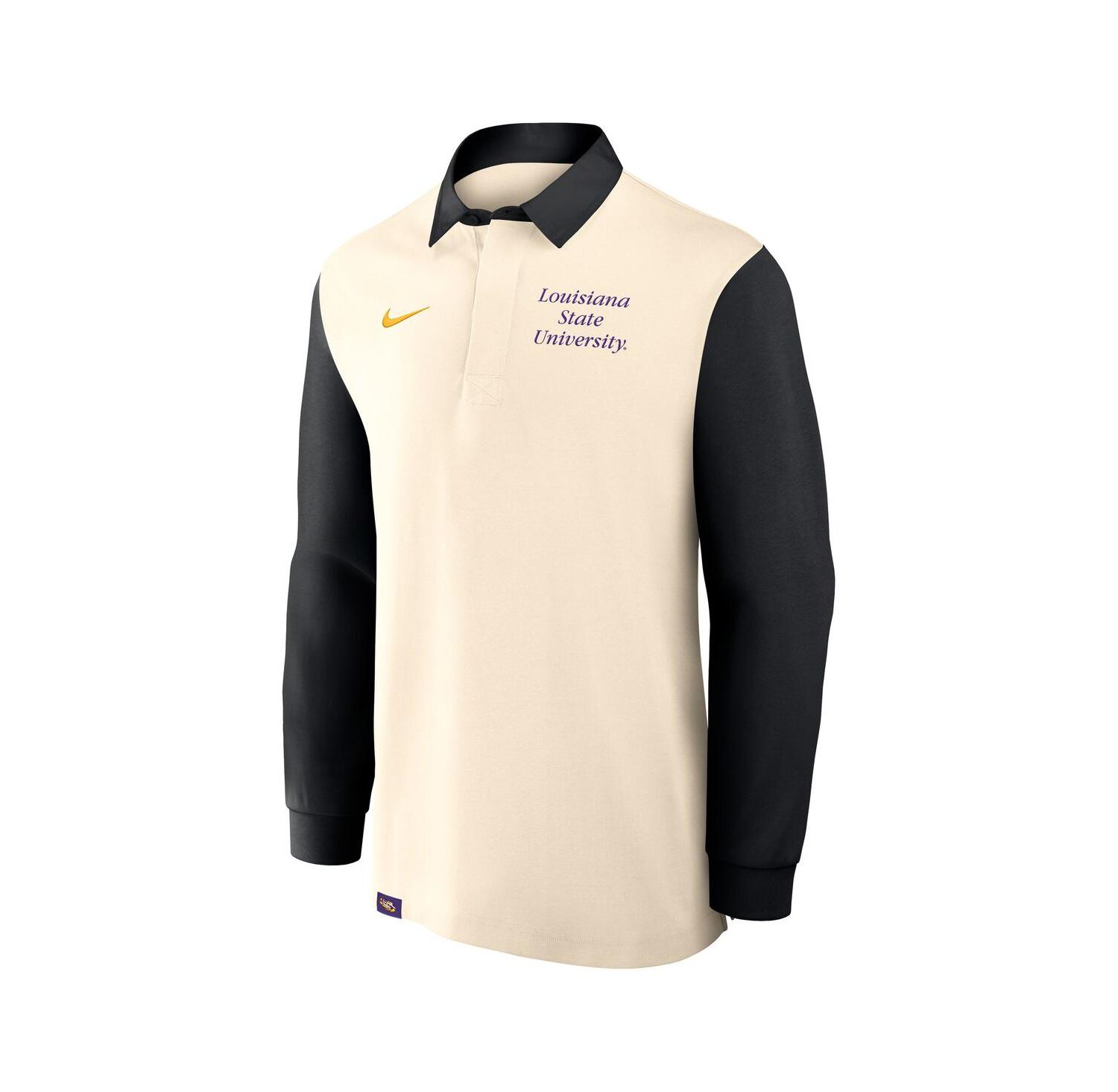 Men's Tan/Black LSU Tigers Rugby Long Sleeve Shirt