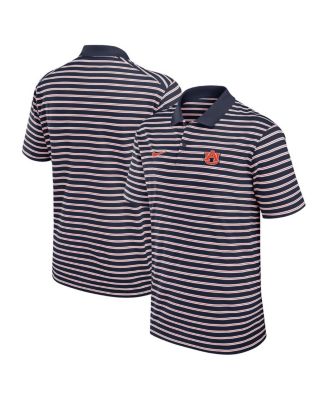 Nike - Men's Navy Auburn Tigers Solid Foundation Striped Dri-FIT Polo Shirt