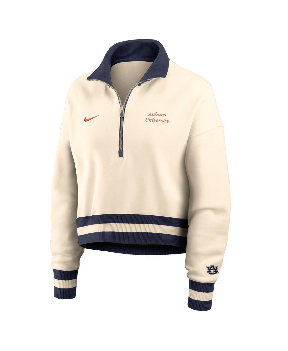 Nike Tan Auburn Tigers Legacy Half-zip Sweatshirt In Brown