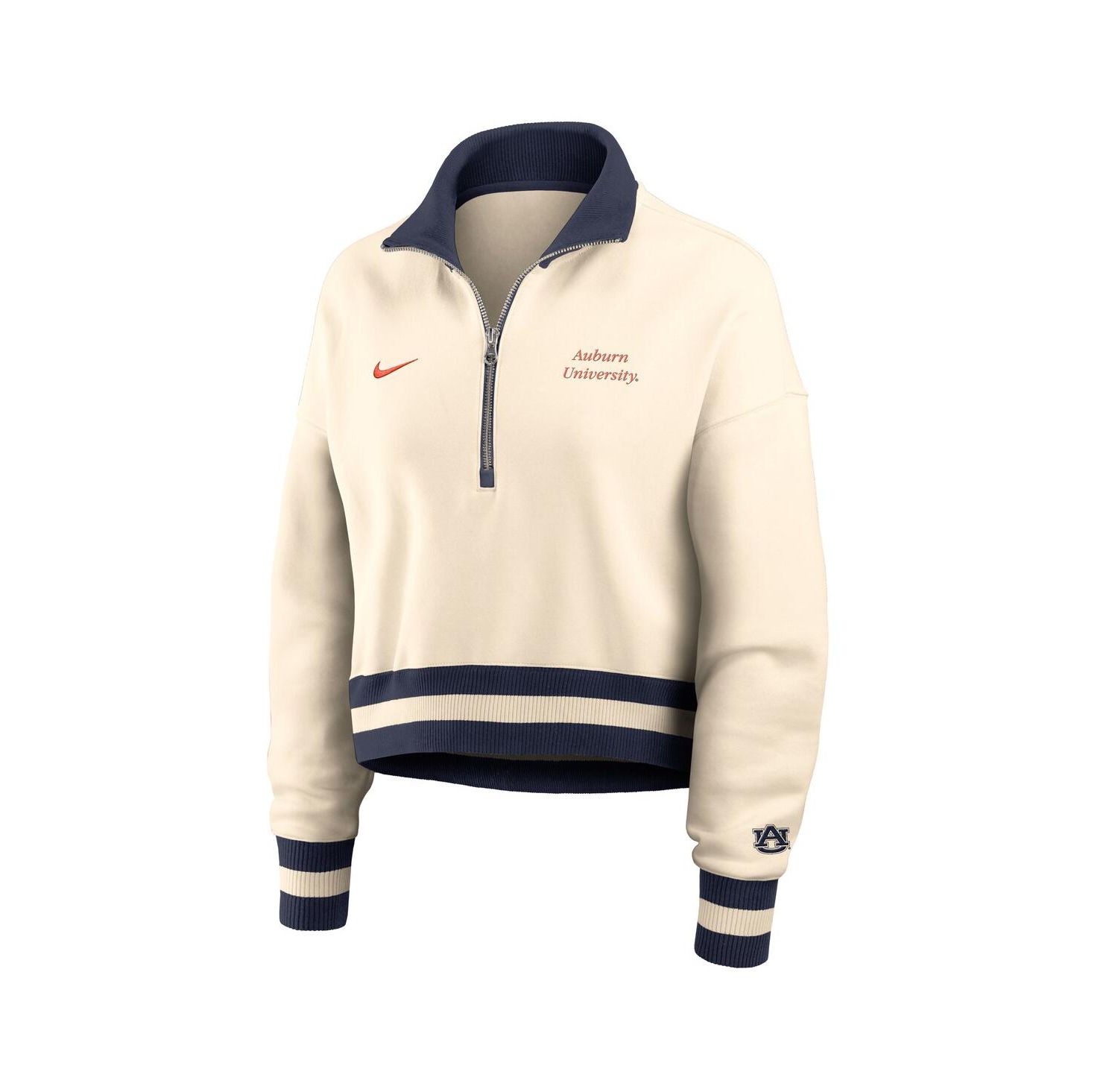 Women's Tan Auburn Tigers Legacy Half-Zip Sweatshirt