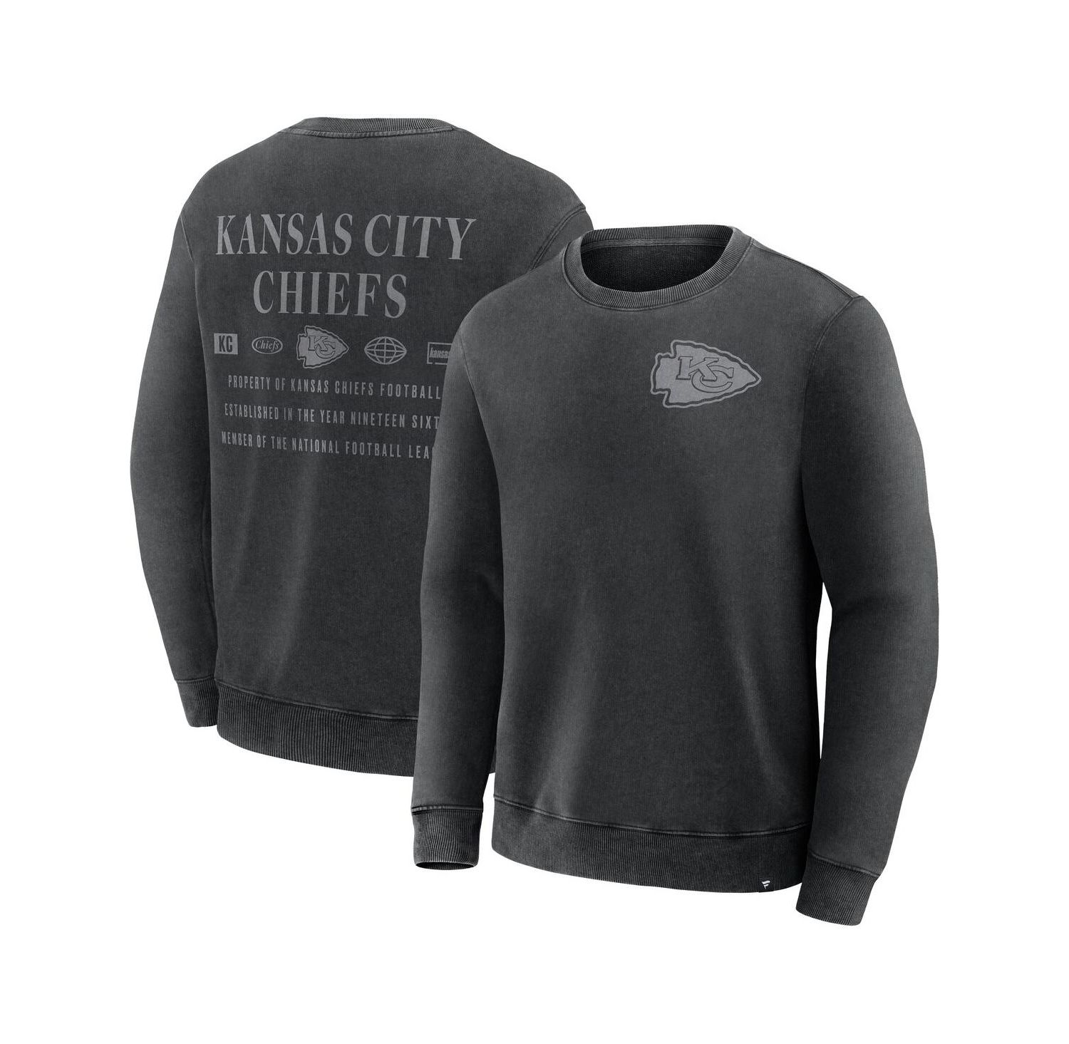 Men's Black Kansas City Chiefs Deep Route Pullover Sweatshirt