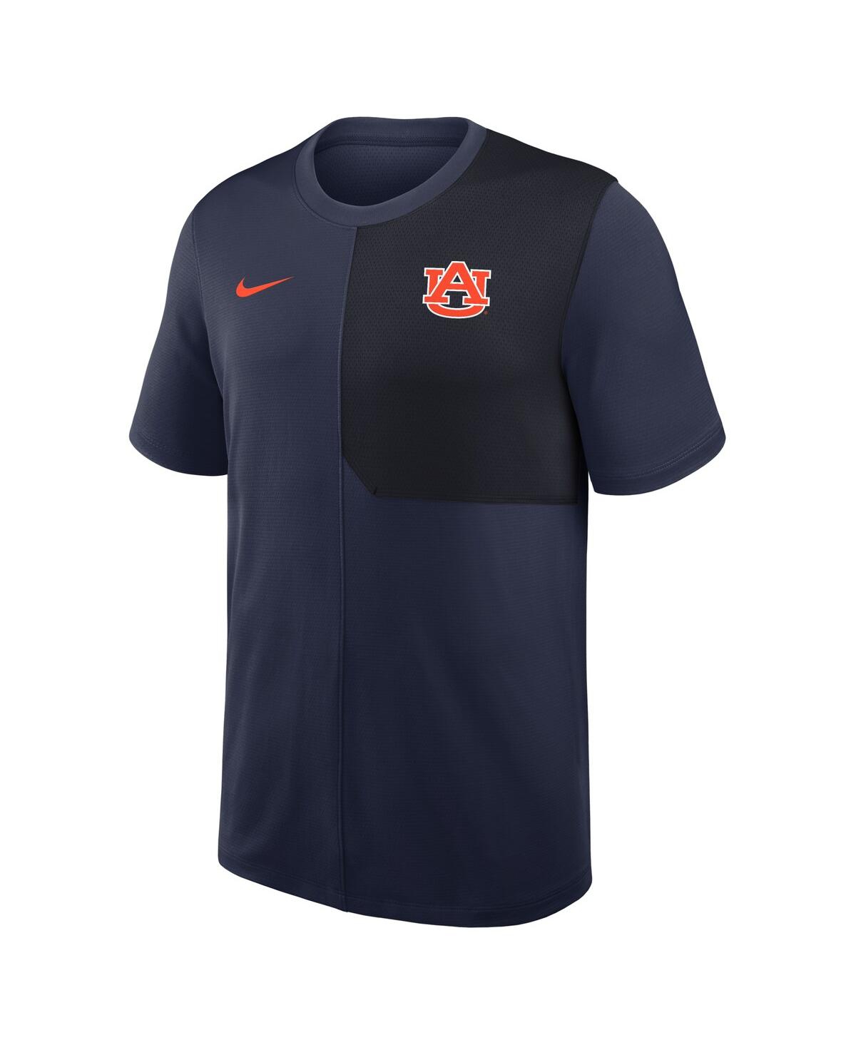Nike Navy Auburn Tigers 2025 Sideline Uv Dri-fit Coach T-shirt In Blue