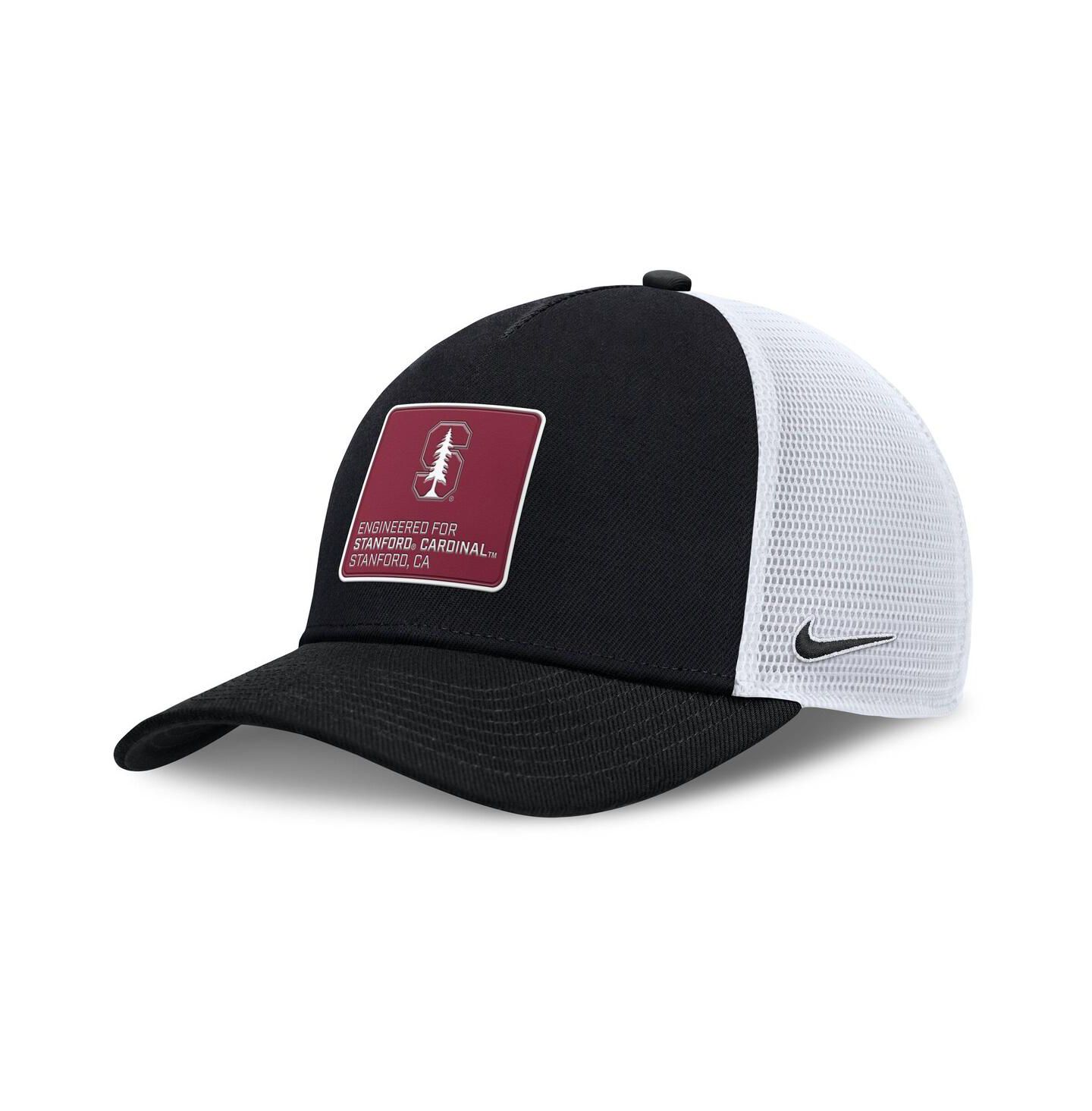 Мужская кепка Nike Black/White Stanford Cardinal 2025 On-Field Rise Engineered Trucker Adjustable Hat — фото 1