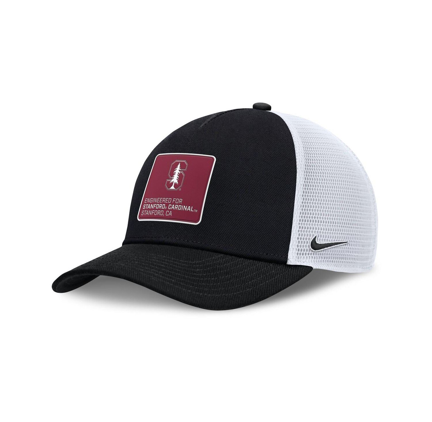 Men's Black/White Stanford Cardinal 2025 On-Field Rise Engineered Trucker Adjustable Hat