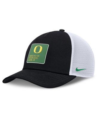 Nike - Men's Black/White Oregon Ducks 2025 On-Field Rise Engineered Trucker Adjustable Hat