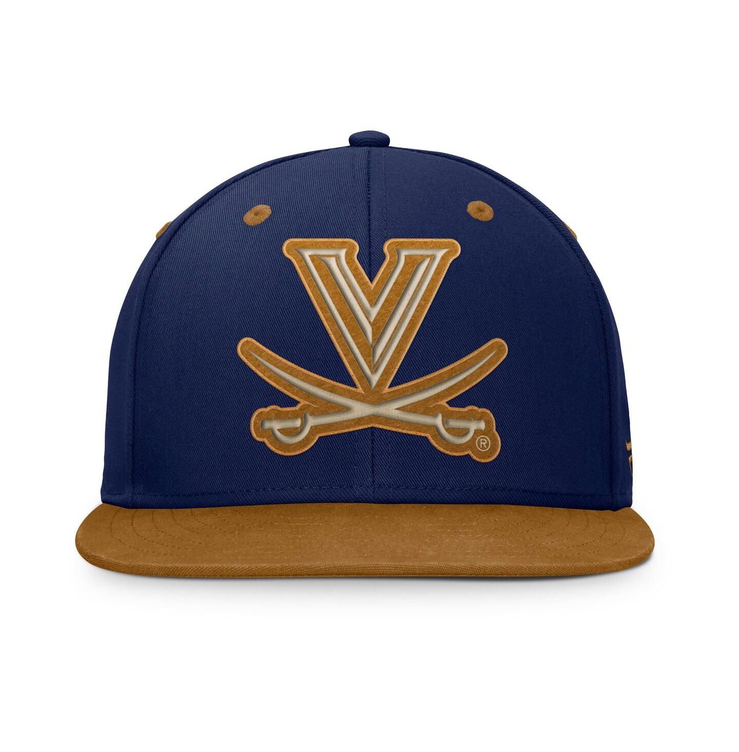 Мужская кепка Fanatics Navy/Brown Virginia Cavaliers NoBo Fitted Hat — фото 4