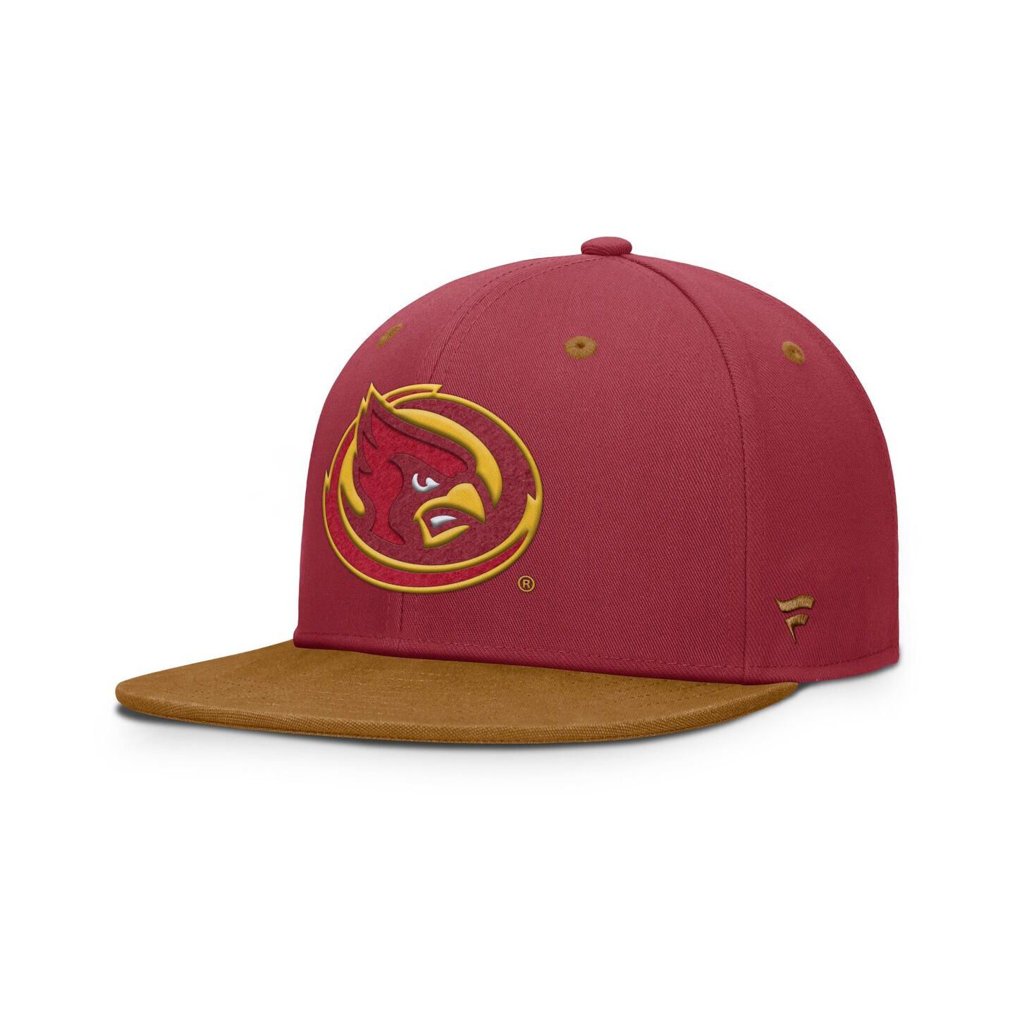 Мужская кепка Fanatics Cardinal/Brown Iowa State Cyclones NoBo Fitted Hat — фото 1