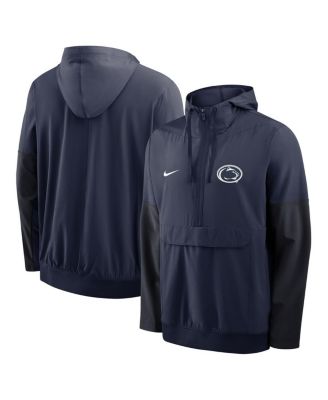 Nike - Men's Navy Penn State Nittany Lions Anorak Half-Zip Hoodie Jacket
