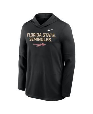 Men's Black Florida State Seminoles 2025 Sideline Performance Long Sleeve Hoodie T-Shirt