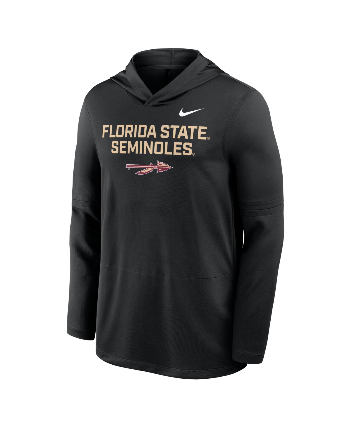 Nike Men's Black Florida State Seminoles 2025 Sideline Performance Long Sleeve Hoodie T-shirt In Black