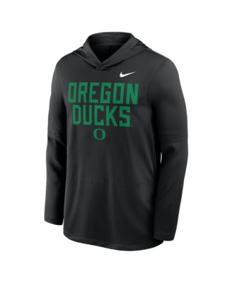 Men's Black Oregon Ducks 2025 Sideline Performance Long Sleeve Hoodie T-Shirt