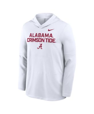 Men's White Alabama Crimson Tide 2025 Sideline Performance Long Sleeve Hoodie T-Shirt
