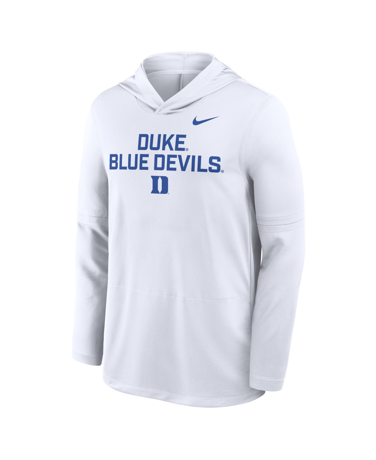 Nike White Duke Blue Devils 2025 Sideline Performance Long Sleeve Hoodie T-shirt In White