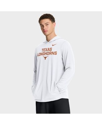 Nike - Men's White Texas Longhorns 2025 Sideline Performance Long Sleeve Hoodie T-Shirt