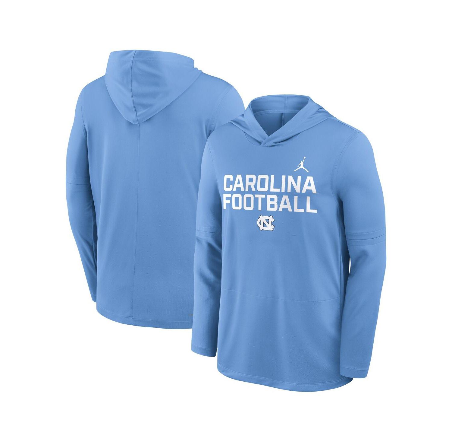Men's Carolina Blue North Carolina Tar Heels 2025 Sideline Performance Long Sleeve Hoodie T-Shirt