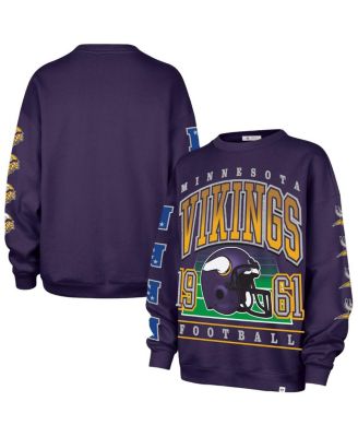 '47 Brand - Women's Purple Minnesota Vikings Go Big Oversized Pullover Sweatshirt
