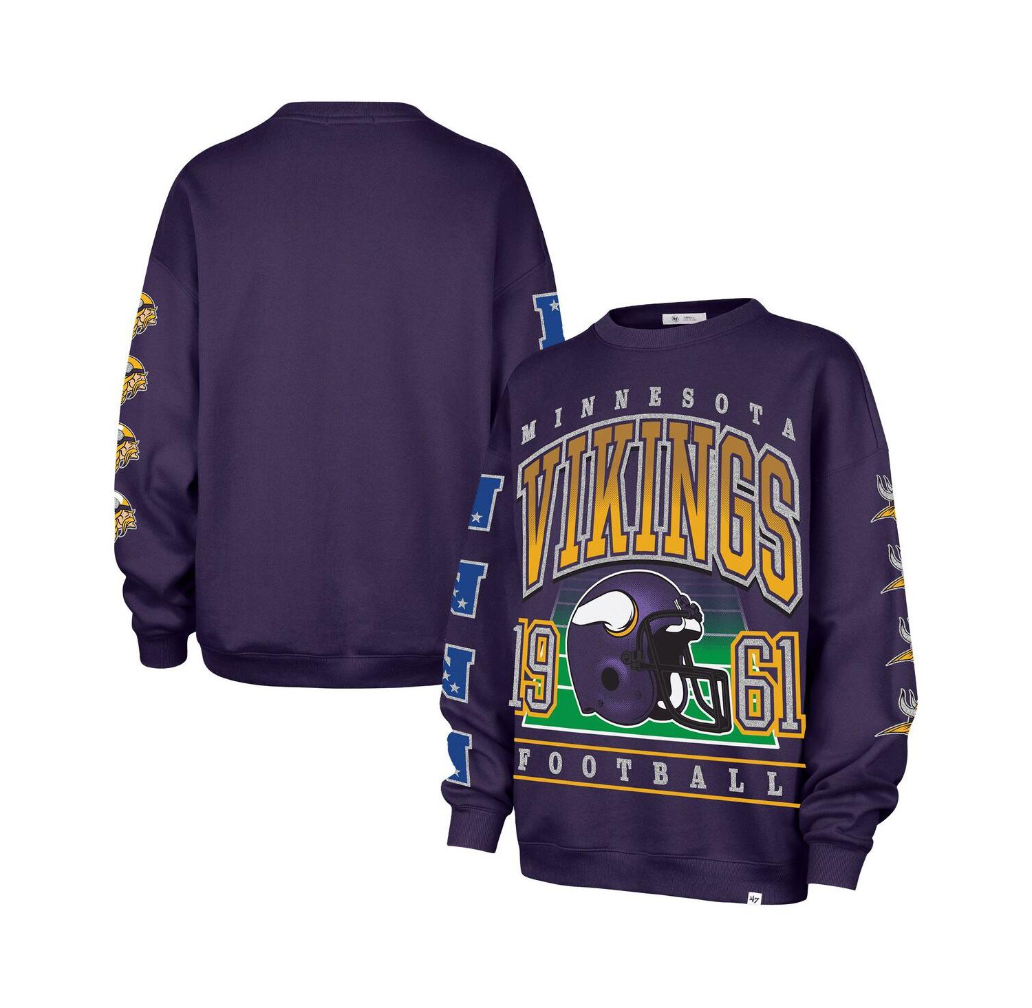 Women's Purple Minnesota Vikings Go Big Oversized Pullover Sweatshirt