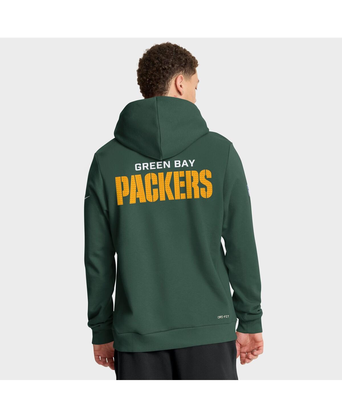 Nike Green Green Bay Packers Sideline Standard Issue Initial Home Dri-fit Hoodie In Green