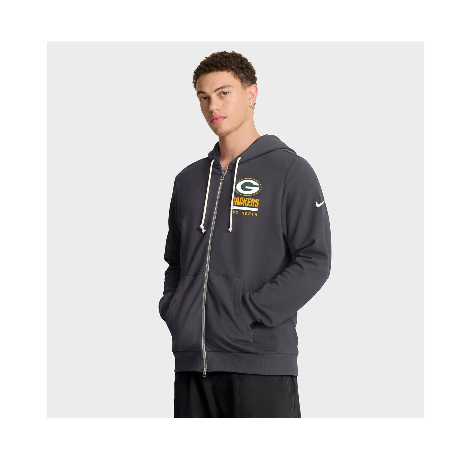Men's Anthracite Green Bay Packers Sideline Standard Issue Utility Player Dri-FIT Full-Zip Hoodie