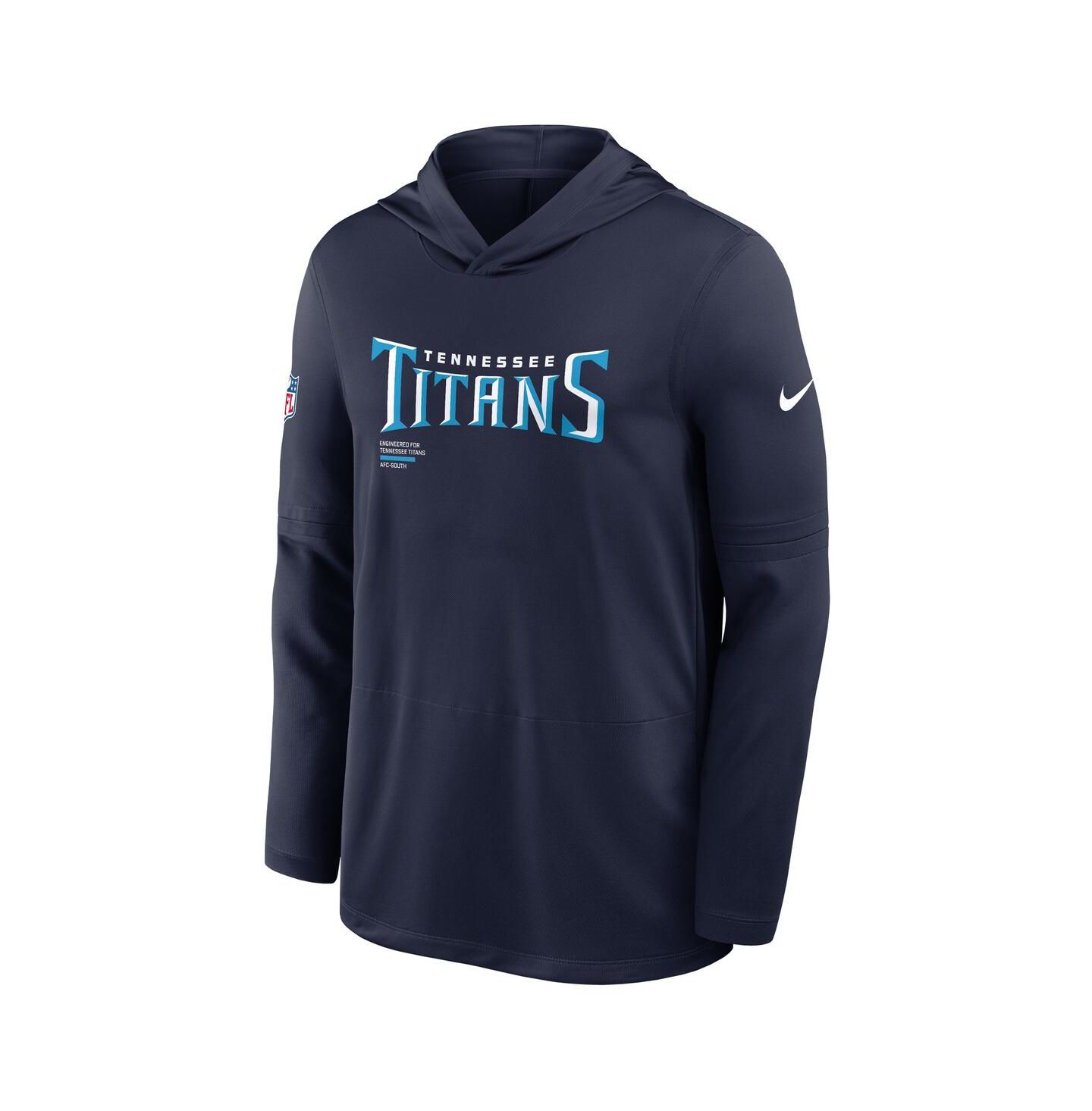 Мужское худи Nike Navy Tennessee Titans Sideline Pure Fury Performance Long Sleeve T-Shirt — фото 5