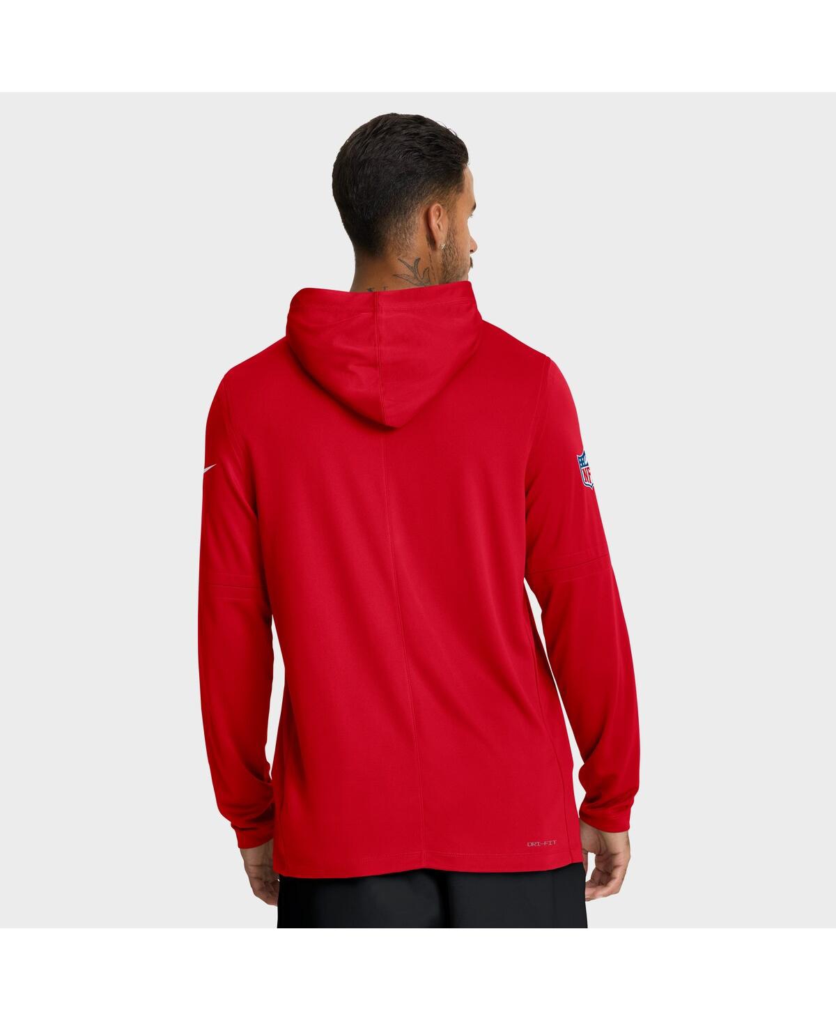 Nike Red Houston Texans Sideline Pure Fury Performance Long Sleeve Hoodie T-shirt In Red