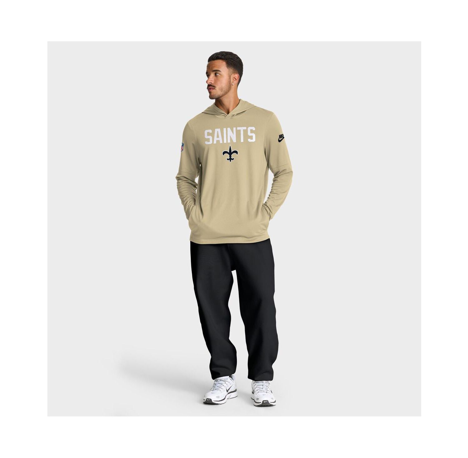 Men's Gold New Orleans Saints Sideline Alt Pack Dri-FIT Lightweight Hooded T-Shirt