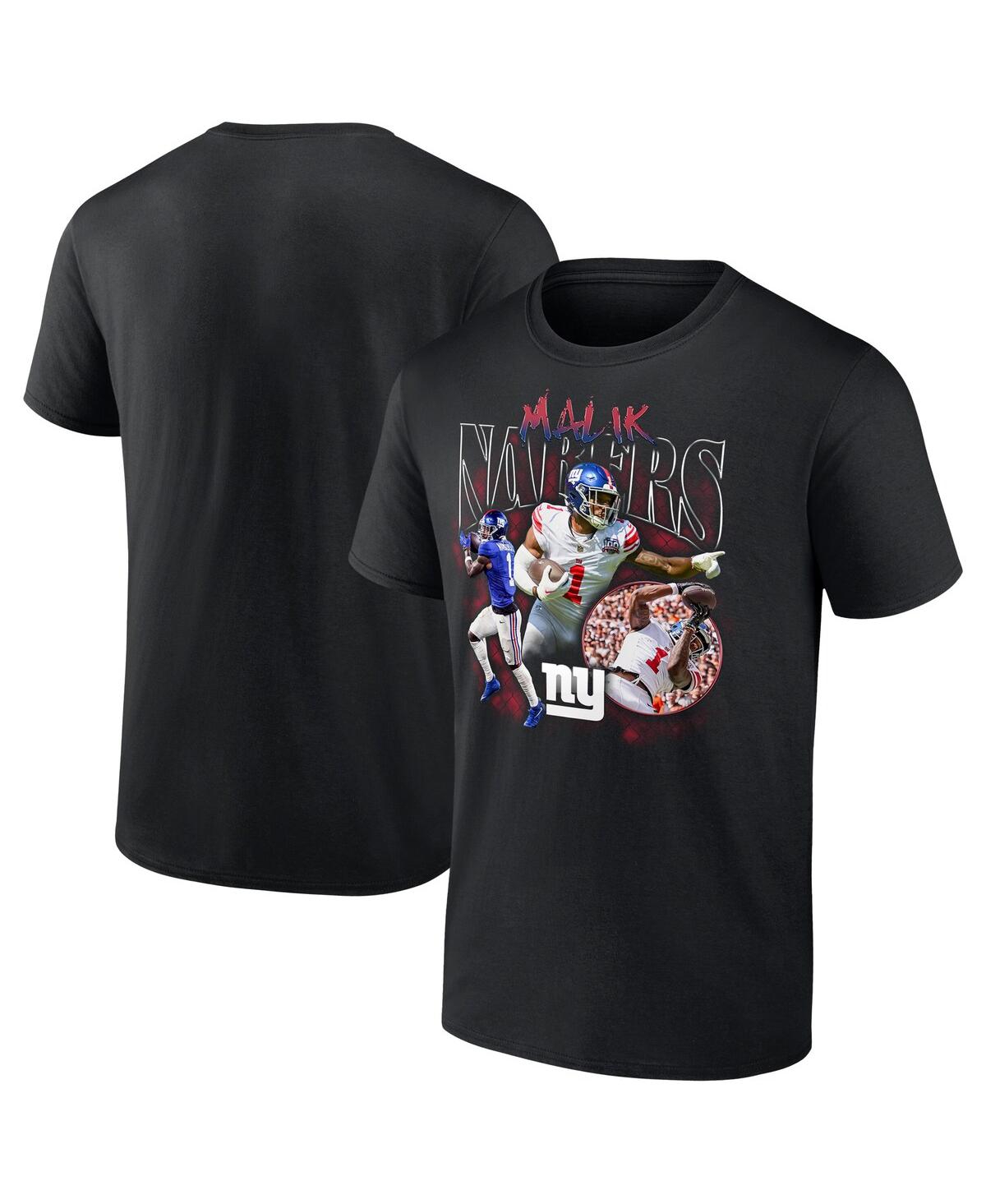 Fanatics Men's Malik Nabers Black New York Giants Notorious Player Graphic T-shirt In Black
