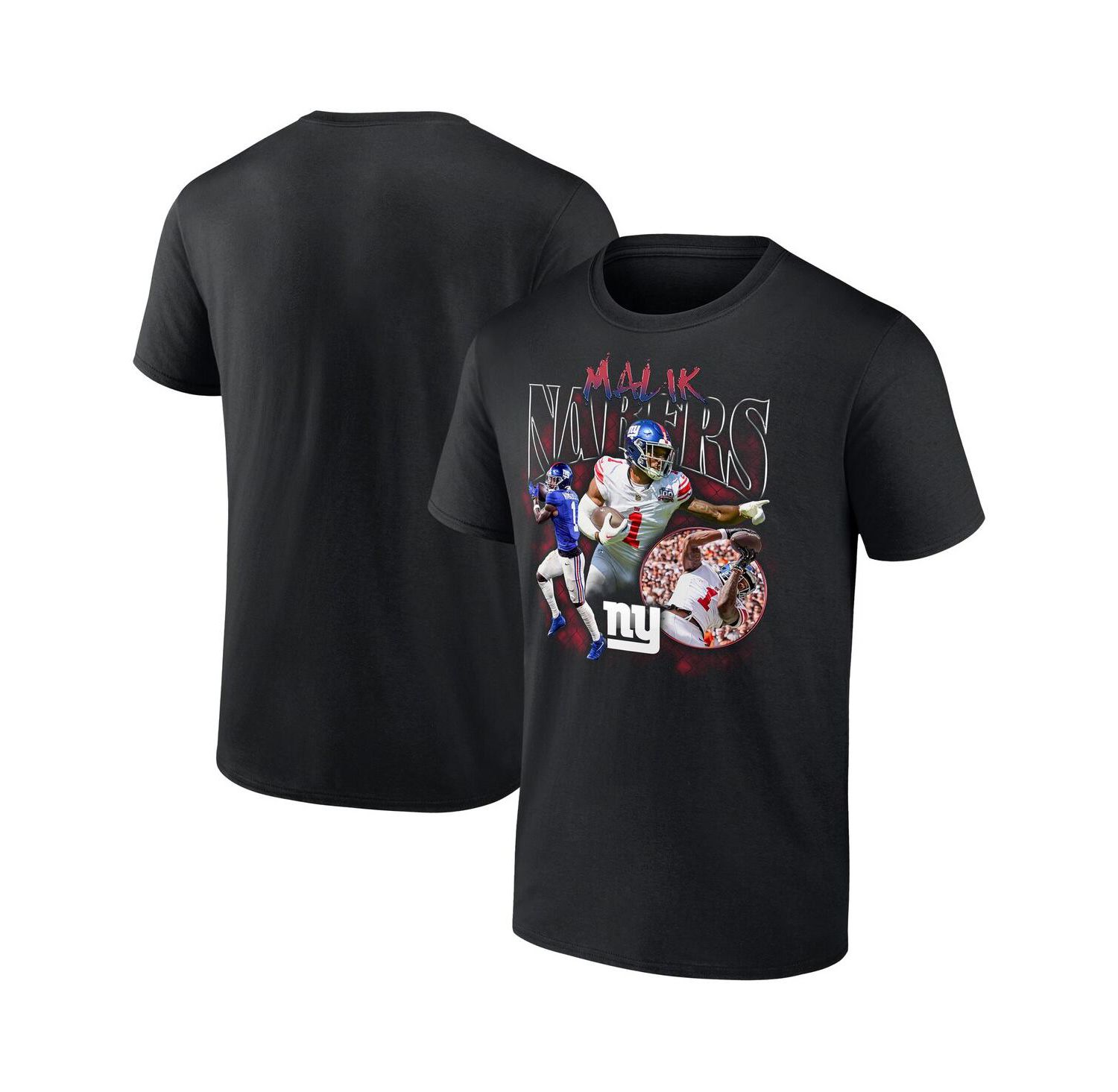 Men's Malik Nabers Black New York Giants Notorious Player Graphic T-Shirt