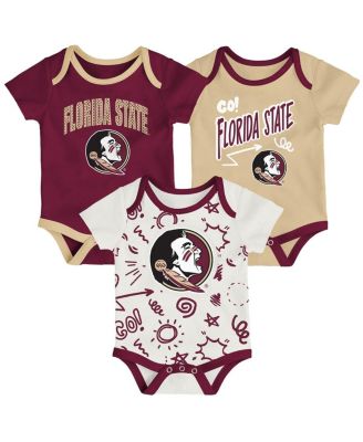 Outerstuff - Baby Boys and Girls Florida State Seminoles Three-Pack All Day Play Bodysuit Set