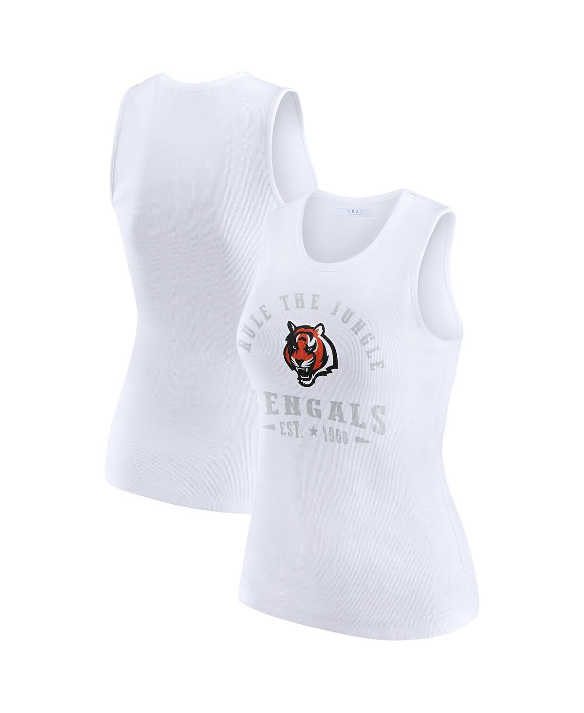 Wear By Erin Andrews White Cincinnati Bengals Ribbed Graphic Tank Top In White