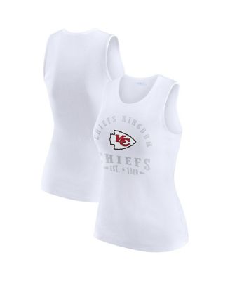 WEAR by Erin Andrews - Women's White Kansas City Chiefs Ribbed Graphic Tank Top