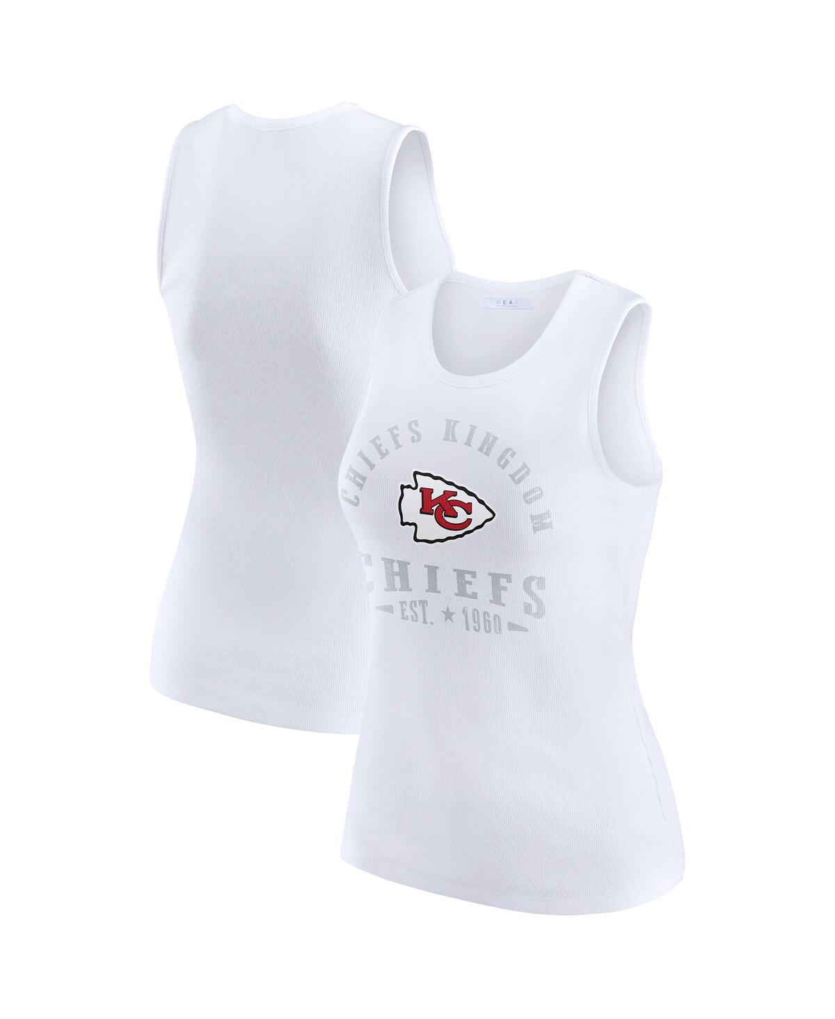 Wear By Erin Andrews White Kansas City Chiefs Ribbed Graphic Tank Top In White