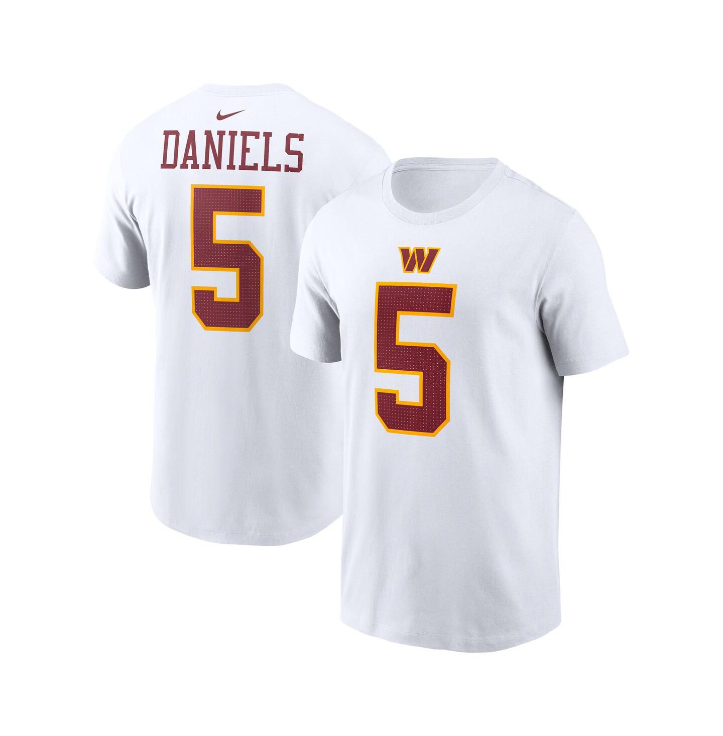 Мужская футболка Nike Jayden Daniels White Washington Commanders Player Name & Number — фото 1