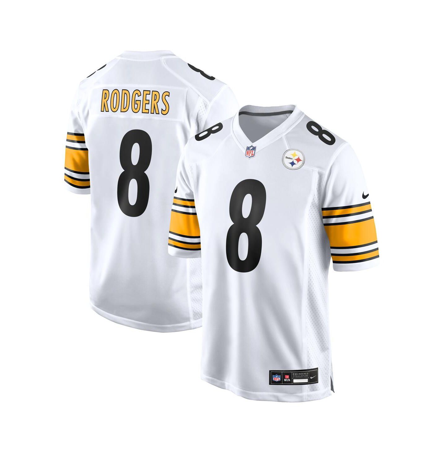 Мужской топ Nike Aaron Rodgers White Pittsburgh Steelers Game Jersey — фото 1