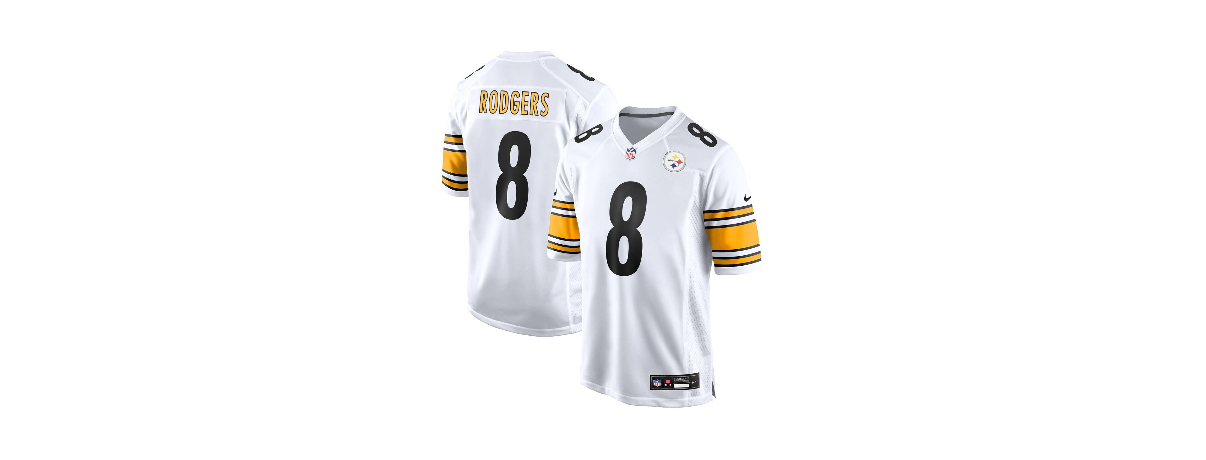Nike Men's Aaron Rodgers White Pittsburgh Steelers Game Jersey