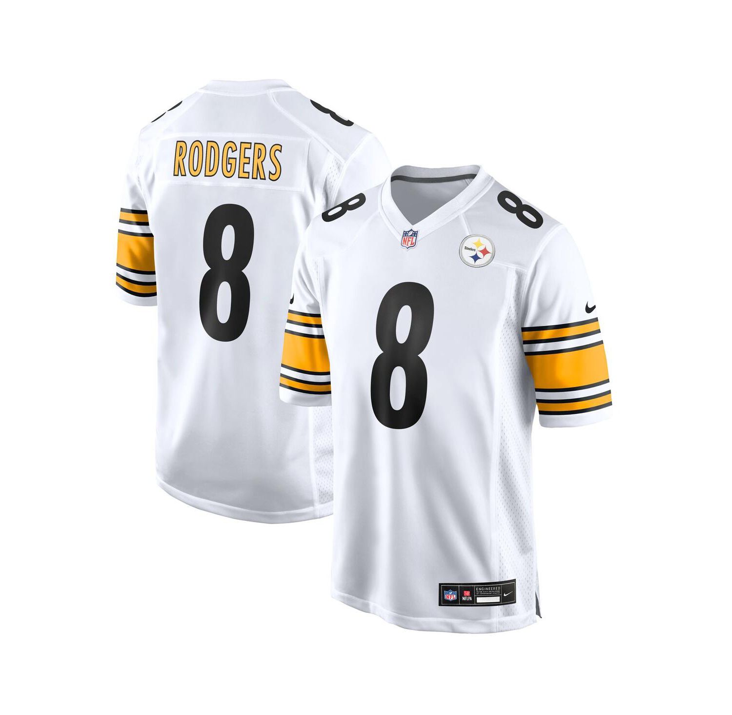 Men's Aaron Rodgers White Pittsburgh Steelers Game Jersey