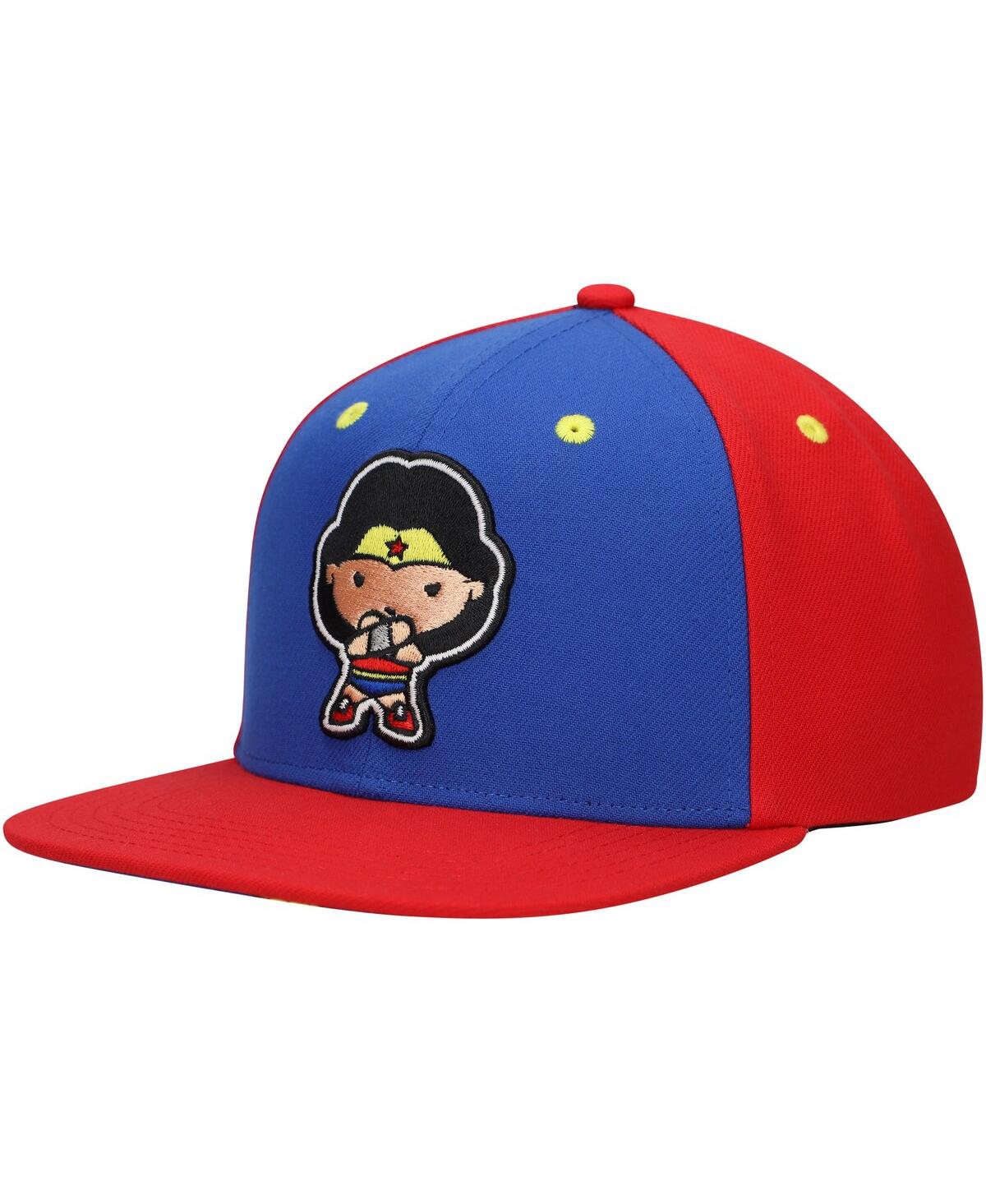 Lids Big Boys And Girls Royal/red Wonder Woman Chibi Glow-in-the-dark Snapback Hat In Red