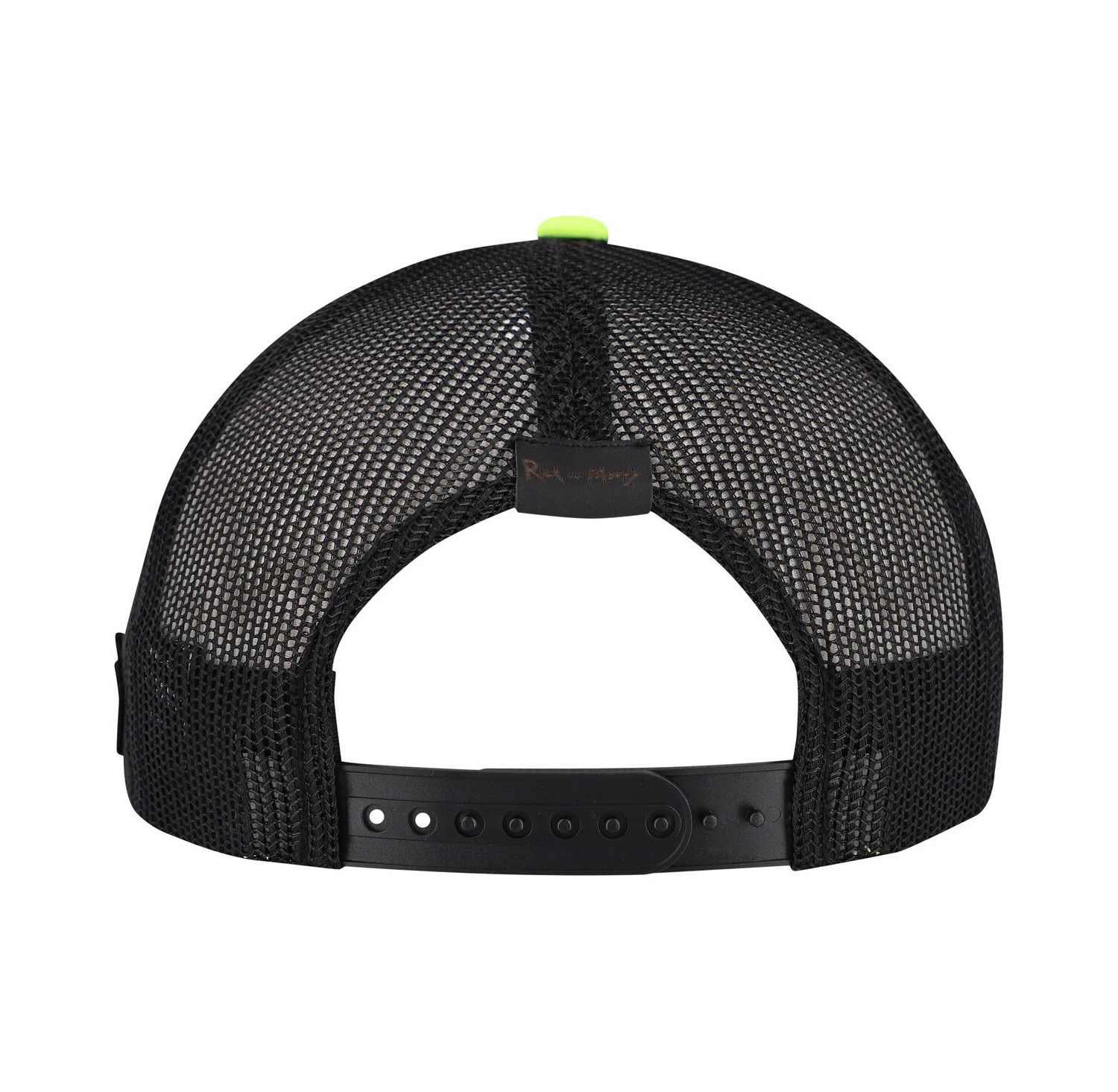 Men's and Women's White/Neon Green Rick And Morty Graphic Foam Trucker Adjustable Hat