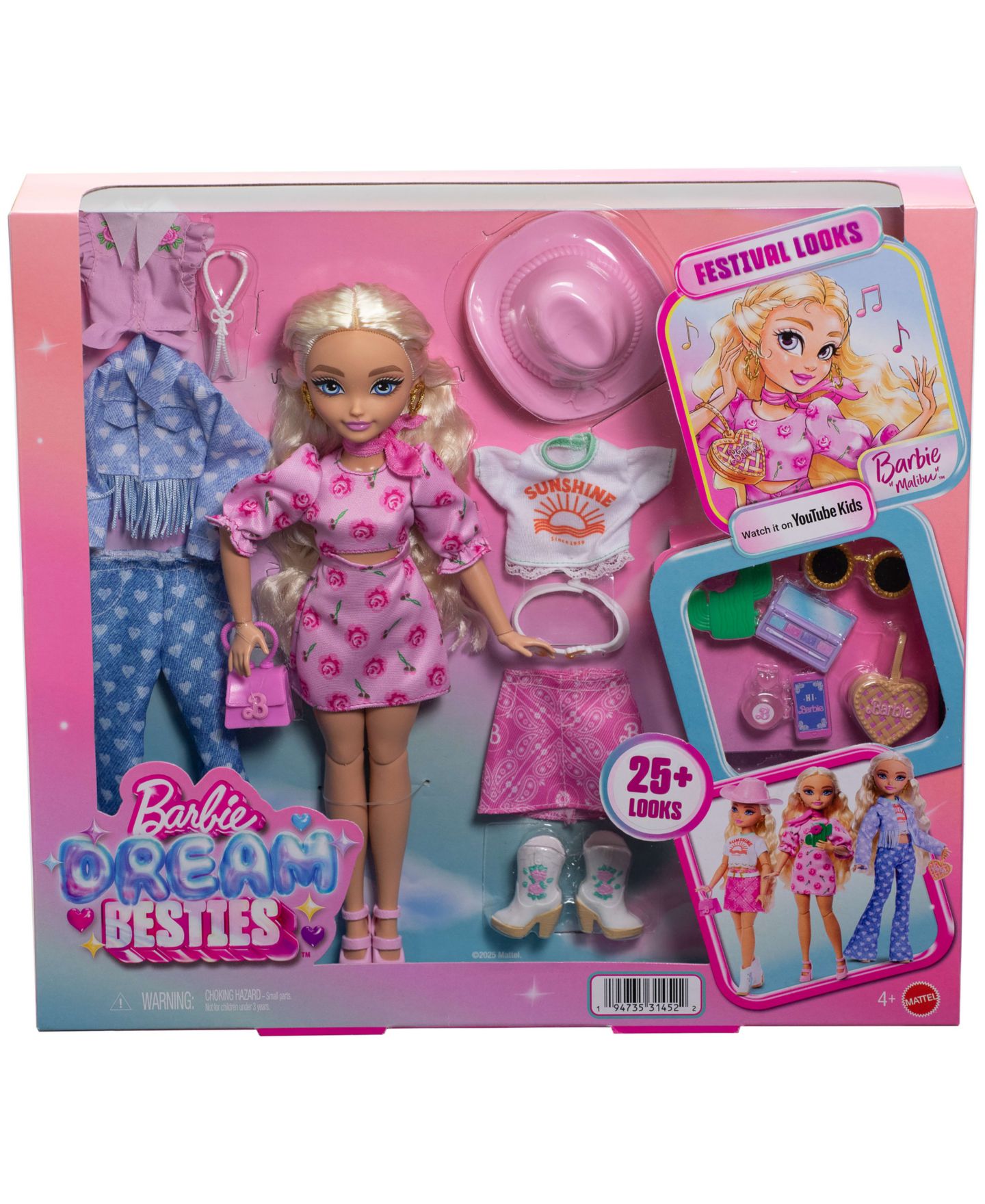 Детские куклы Barbie Dream Besties Festival Looks Set with Barbie Malibu Doll — фото 6