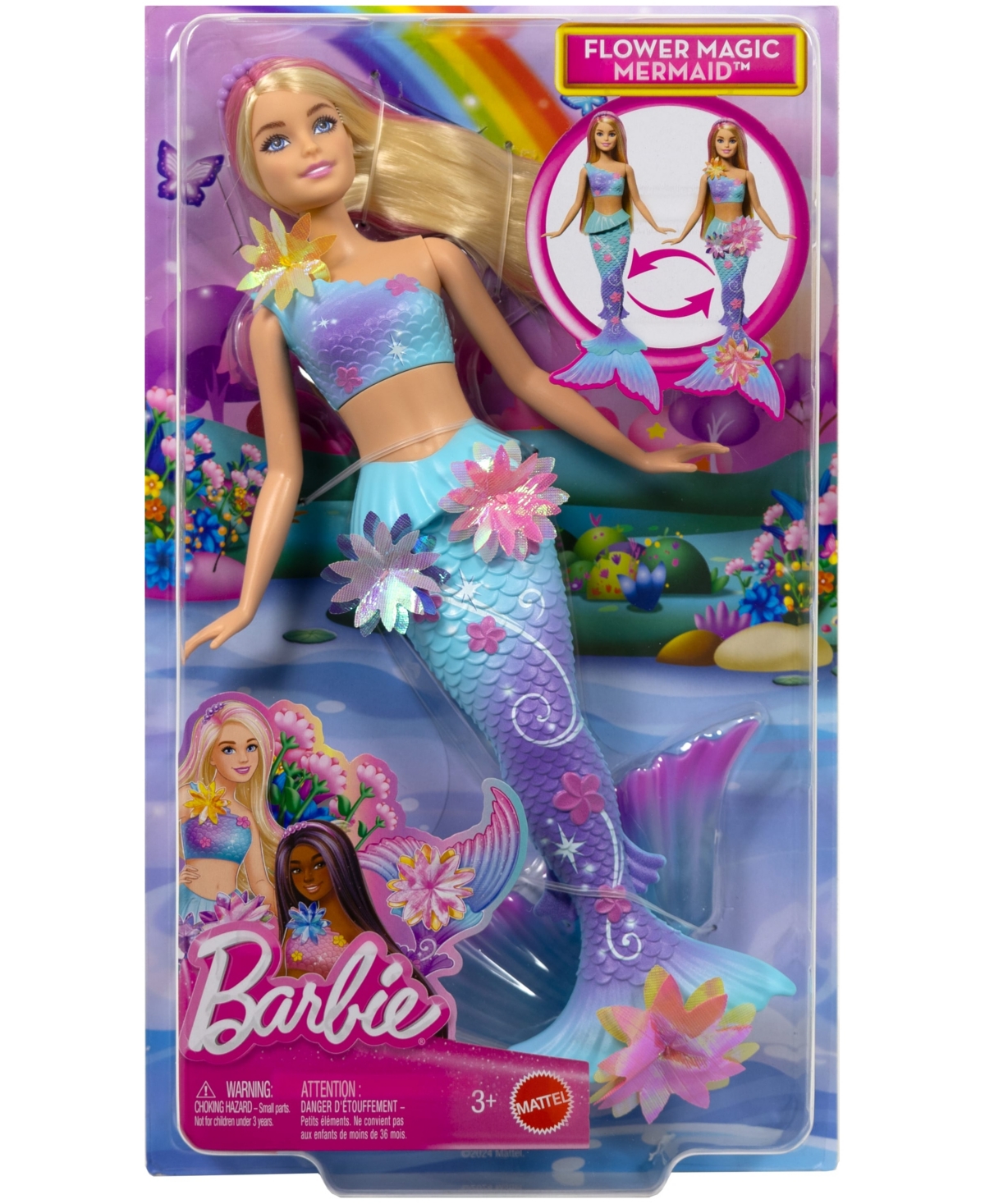 Barbie Flower Magic Mermaid Toy Doll In Multi