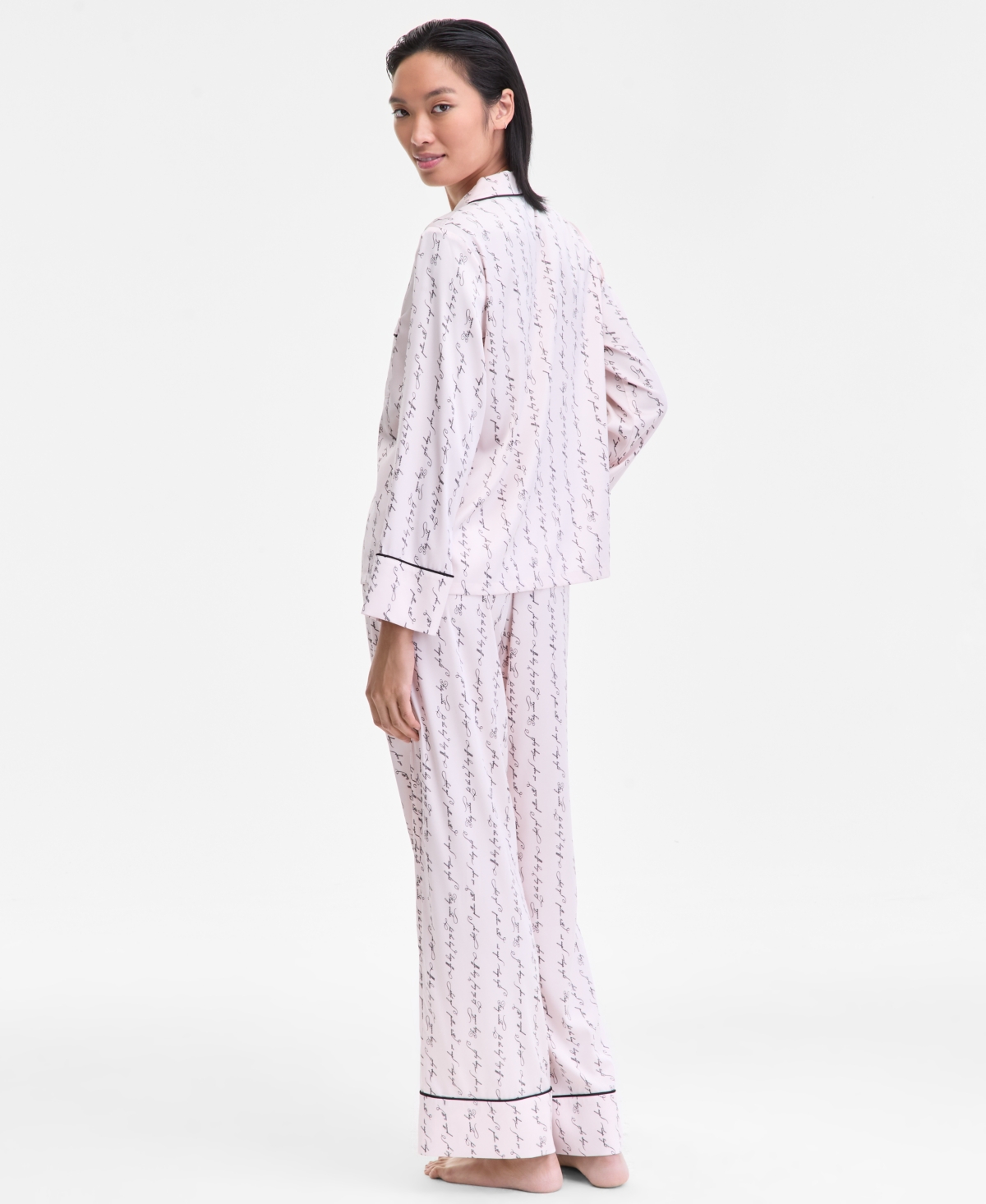 Inc International Concepts Women's Printed Satin Long Pajama Set, Macy's Exclusive In Multi