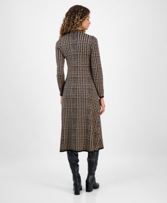 Women's Printed Long-Sleeve Sweater Dress