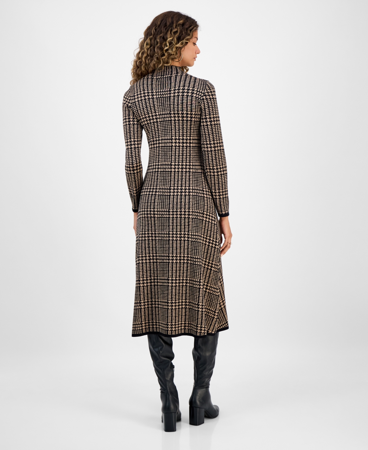 Robbie Bee Women's Printed Long-sleeve Sweater Dress In Multi