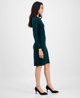 Women's Cable-Knit Long-Sleeve Sweater Dress