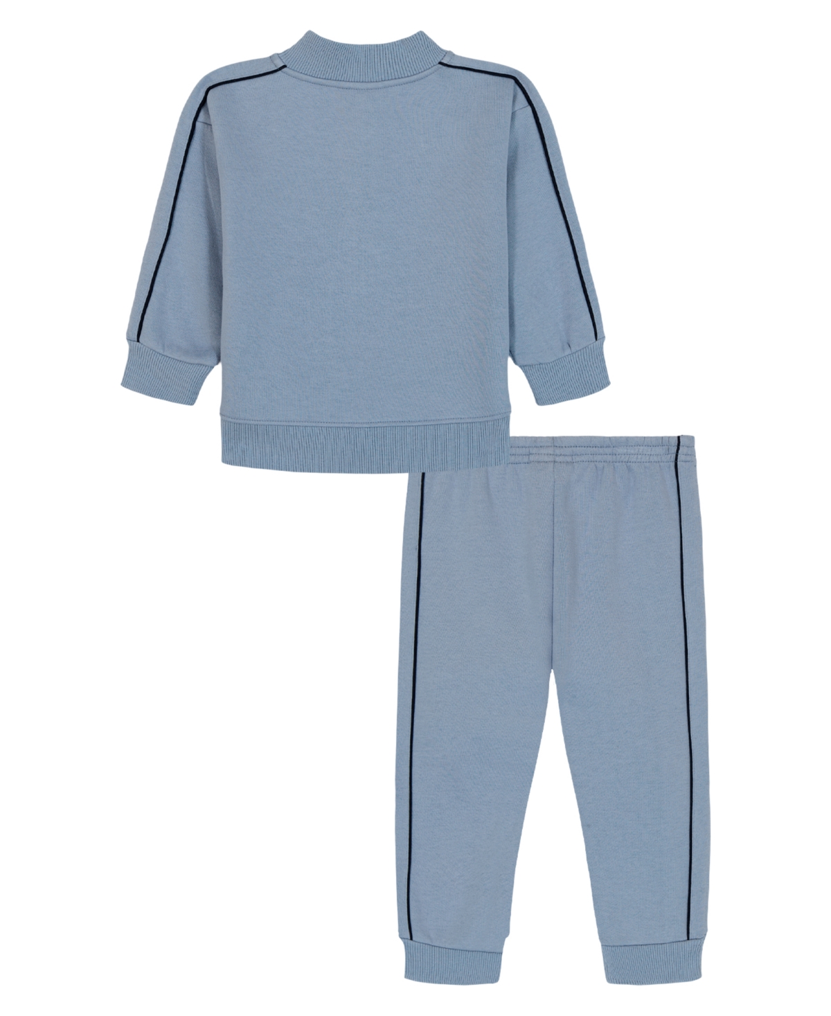 Calvin Klein Baby Boys 2-piece Semi-snap Sweatsuit And Joggers Set In Blue