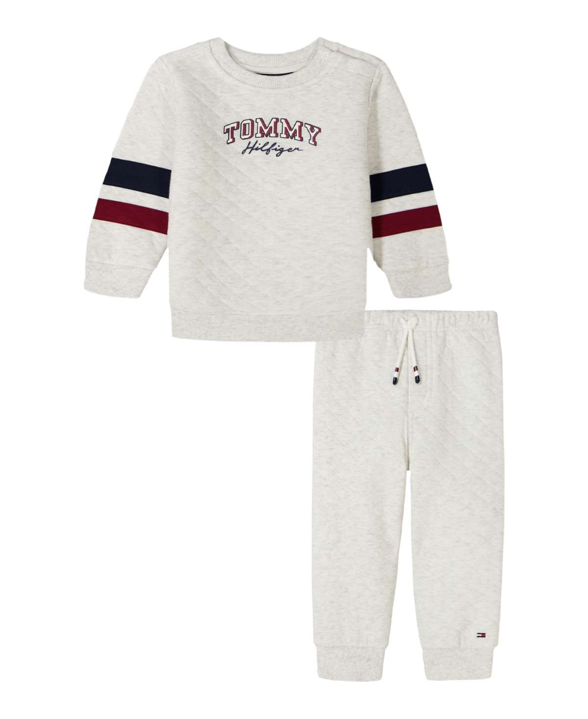 Tommy Hilfiger Baby Boys 2-piece Diamond Quilted T-shirt And Joggers Set In White