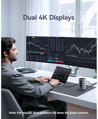 Docking Station Dual Monitor, Nomos Win Air 12 in 1 Laptop Dock, 24K HDMI, 10Gbps USB Ports, 1Gbps Ethernet, PD 100W(No Power Adapter), USB C Docking Station,1pcs