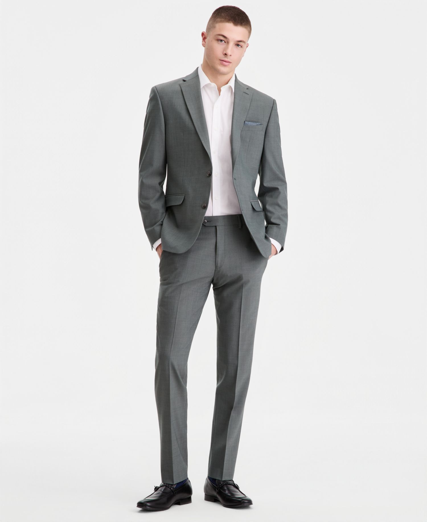 Men's Slim-Fit Sharkskin Suit Vest