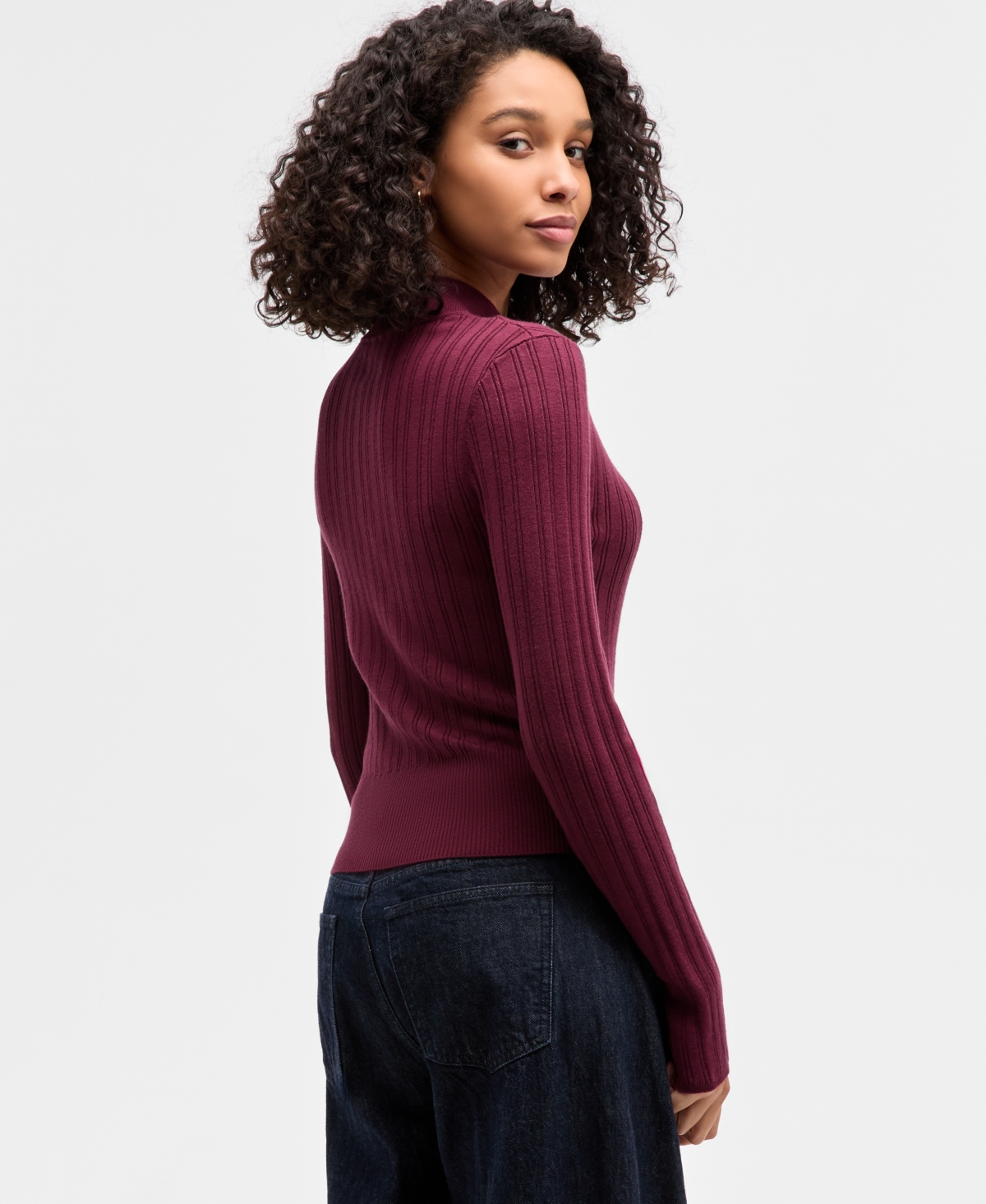 Hooked Up By Iot Juniors' Variegated Rib-knit Half-zip Sweater In Multi